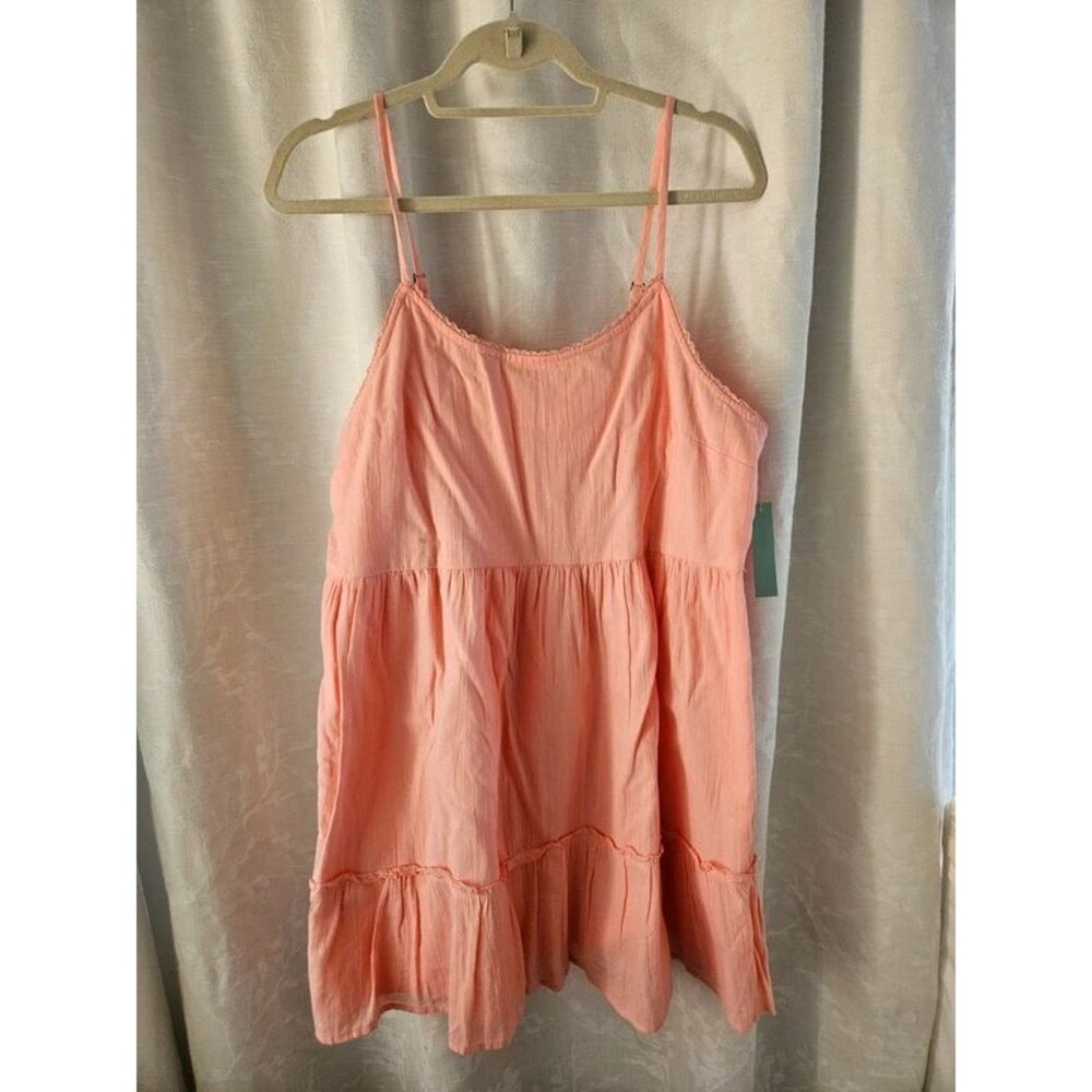 NWT Abound Coral Tiered Gauze Cami Mini Dress - Size Large